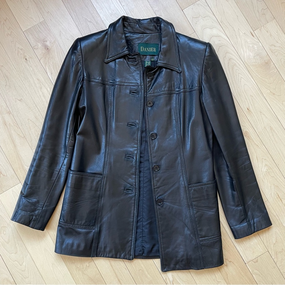 XS - Vintage Danier Black Leather Women's Jacket